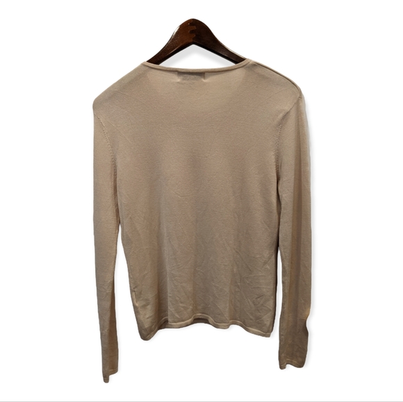 Holt Renfrew Classics Golden Cream Silk Blend Crewneck Sweater Size S - Picture 2 of 12